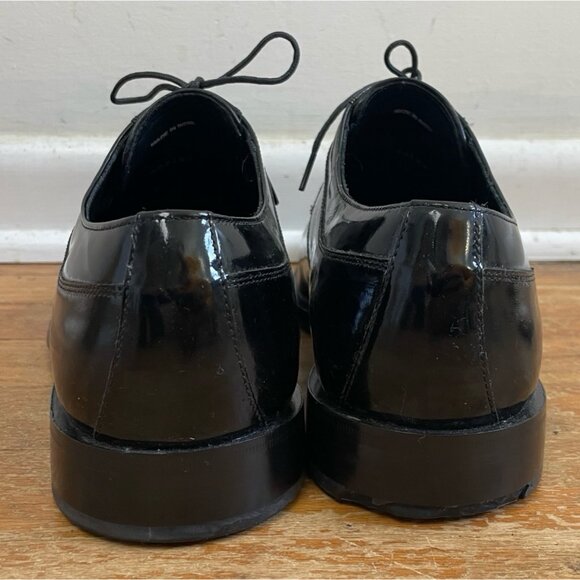 Vintage Mens Cole Haan Dress Shoes Size 11 Black Patent Leather Lace Up Derby main image 3
